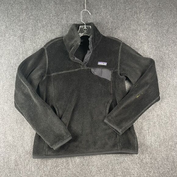 Patagonia Snap T Re-Tool Jacket Womens Small Polartec Fleece Black Pullover - Picture 1 of 8